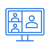 icon of virtual meeting on desktop